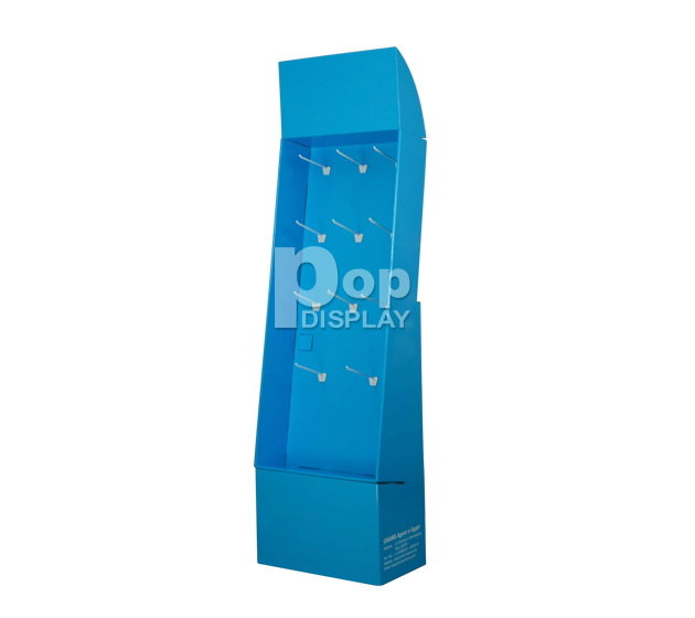 Blue color custom display stand with hooks