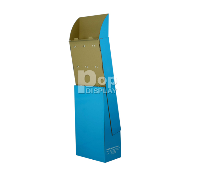 Blue color custom display stand with hooks