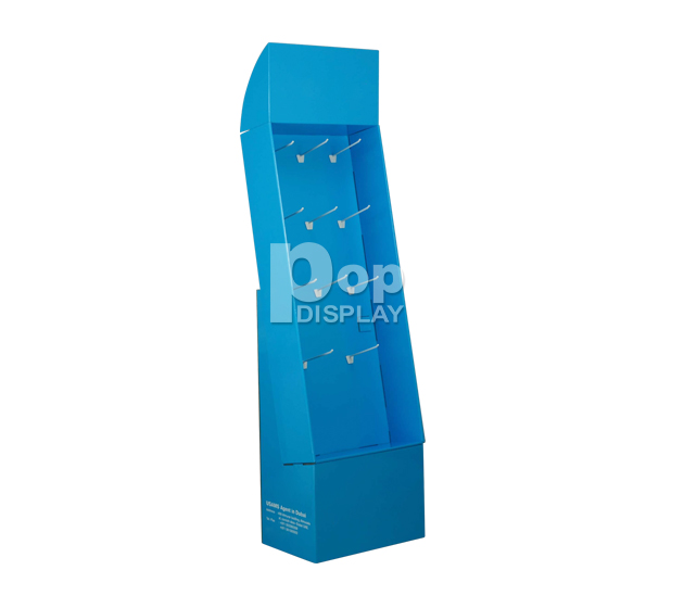 Blue color custom display stand with hooks